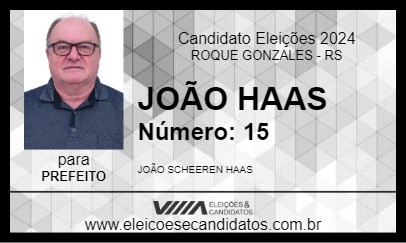 Candidato JOÃO HAAS 2024 - ROQUE GONZALES - Eleições