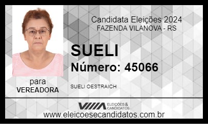 Candidato SUELI 2024 - FAZENDA VILANOVA - Eleições