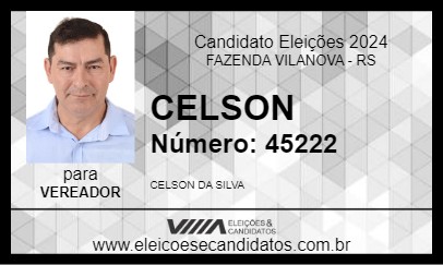 Candidato CELSON 2024 - FAZENDA VILANOVA - Eleições