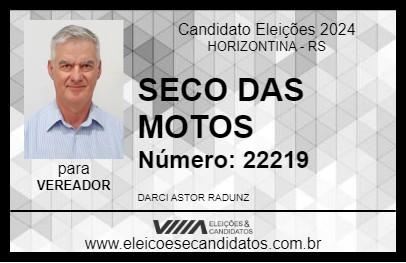 Candidato SECO DAS MOTOS 2024 - HORIZONTINA - Eleições