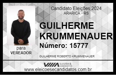 Candidato PROF. GUILHERME KRUMMENAUER 2024 - ARARICÁ - Eleições