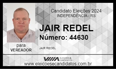 Candidato JAIR REDEL 2024 - INDEPENDÊNCIA - Eleições