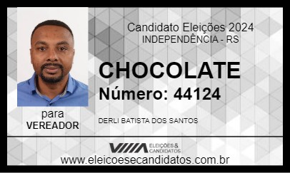 Candidato CHOCOLATE 2024 - INDEPENDÊNCIA - Eleições