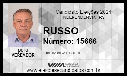 Candidato RUSSO 2024 - INDEPENDÊNCIA - Eleições