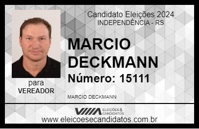 Candidato MARCIO DECKMANN 2024 - INDEPENDÊNCIA - Eleições