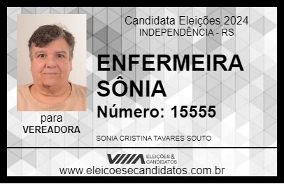 Candidato ENFERMEIRA SÔNIA 2024 - INDEPENDÊNCIA - Eleições