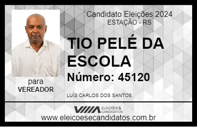 Candidato TIO PELÉ DA ESCOLA 2024 - ESTAÇÃO - Eleições