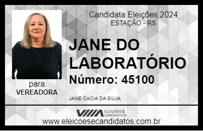 Candidato JANE DO LABORATÓRIO 2024 - ESTAÇÃO - Eleições