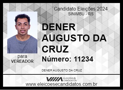 Candidato DENER AUGUSTO DA CRUZ 2024 - SINIMBU - Eleições