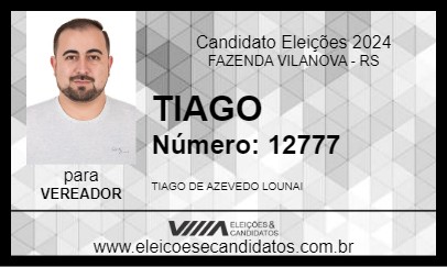 Candidato TIAGO 2024 - FAZENDA VILANOVA - Eleições