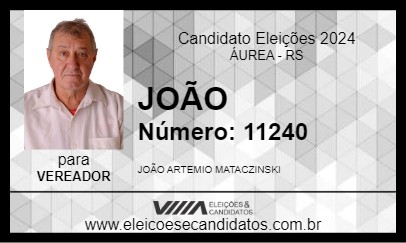 Candidato JOÃO 2024 - ÁUREA - Eleições