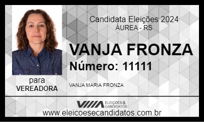 Candidato VANJA FRONZA 2024 - ÁUREA - Eleições