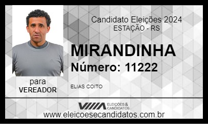 Candidato MIRANDINHA 2024 - ESTAÇÃO - Eleições