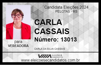 Candidato CARLA CASSAIS 2024 - PELOTAS - Eleições