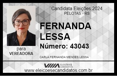 Candidato FERNANDA LESSA 2024 - PELOTAS - Eleições