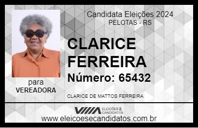 Candidato CLARICE FERREIRA 2024 - PELOTAS - Eleições