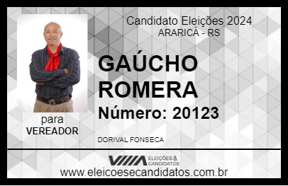 Candidato GAÚCHO ROMERA 2024 - ARARICÁ - Eleições