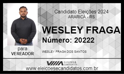 Candidato WESLEY FRAGA 2024 - ARARICÁ - Eleições