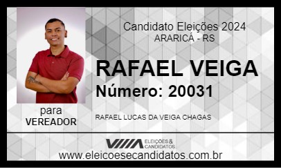 Candidato RAFAEL VEIGA 2024 - ARARICÁ - Eleições