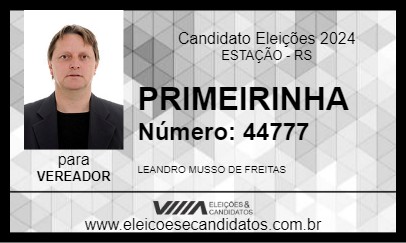 Candidato PRIMEIRINHA 2024 - ESTAÇÃO - Eleições