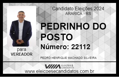 Candidato PEDRINHO DO POSTO 2024 - ARARICÁ - Eleições