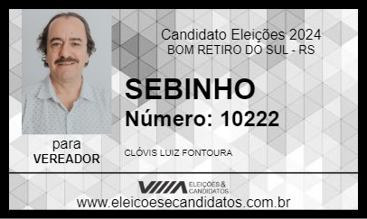 Candidato SEBINHO 2024 - BOM RETIRO DO SUL - Eleições