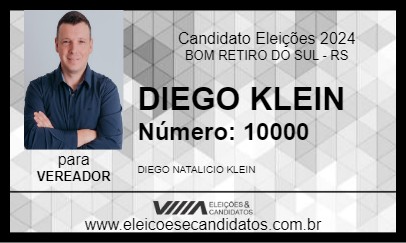 Candidato DIEGO KLEIN 2024 - BOM RETIRO DO SUL - Eleições