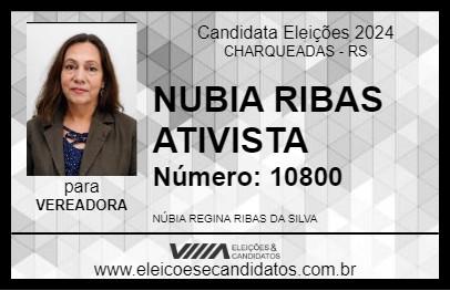 Candidato NUBIA RIBAS ATIVISTA 2024 - CHARQUEADAS - Eleições