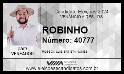 Candidato ROBINHO 2024 - VENÂNCIO AIRES - Eleições