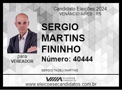 Candidato SERGIO MARTINS FININHO 2024 - VENÂNCIO AIRES - Eleições