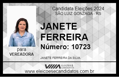 Candidato JANETE FERREIRA 2024 - SÃO LUIZ GONZAGA - Eleições