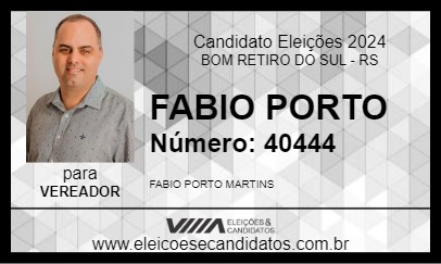 Candidato FABIO PORTO 2024 - BOM RETIRO DO SUL - Eleições