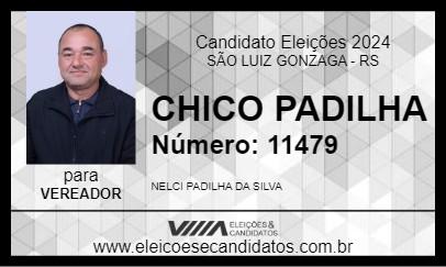 Candidato CHICO PADILHA 2024 - SÃO LUIZ GONZAGA - Eleições