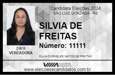 Candidato SILVIA DE FREITAS 2024 - SÃO LUIZ GONZAGA - Eleições