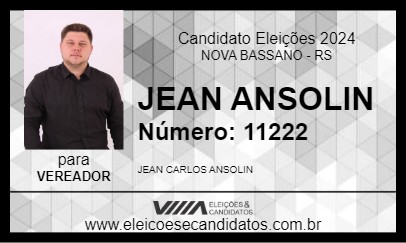 Candidato JEAN ANSOLIN 2024 - NOVA BASSANO - Eleições