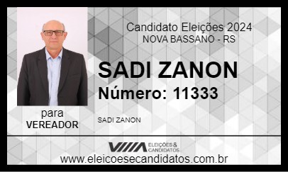 Candidato SADI ZANON 2024 - NOVA BASSANO - Eleições