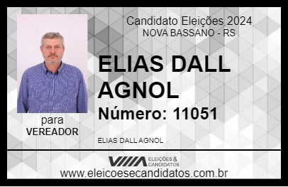 Candidato ELIAS DALL AGNOL 2024 - NOVA BASSANO - Eleições