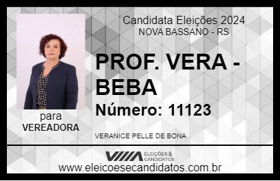 Candidato PROF. VERA - BEBA 2024 - NOVA BASSANO - Eleições