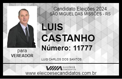 Candidato LUIS CASTANHO 2024 - SÃO MIGUEL DAS MISSÕES - Eleições