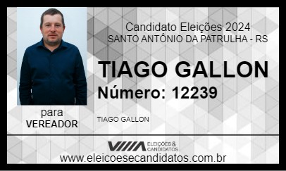 Candidato TIAGO GALLON 2024 - SANTO ANTÔNIO DA PATRULHA - Eleições