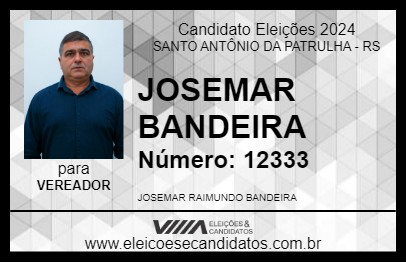 Candidato JOSEMAR BANDEIRA 2024 - SANTO ANTÔNIO DA PATRULHA - Eleições