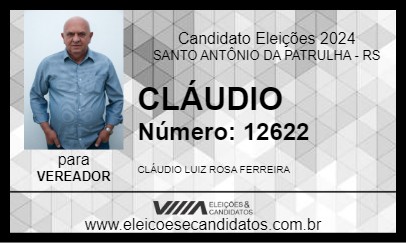 Candidato CLÁUDIO 2024 - SANTO ANTÔNIO DA PATRULHA - Eleições