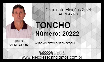 Candidato TONCHO 2024 - ÁUREA - Eleições