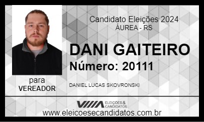 Candidato DANI GAITEIRO 2024 - ÁUREA - Eleições