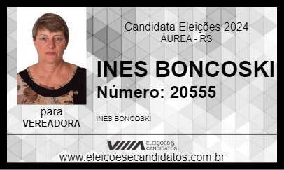 Candidato INES BONCOSKI 2024 - ÁUREA - Eleições