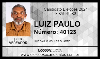 Candidato LUIZ PAULO 2024 - PIRATINI - Eleições