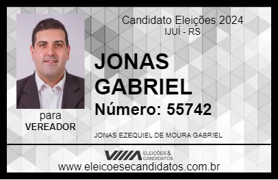 Candidato JONAS GABRIEL 2024 - IJUÍ - Eleições