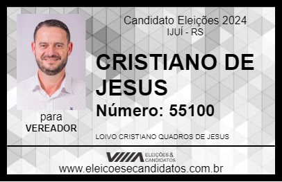 Candidato CRISTIANO DE JESUS 2024 - IJUÍ - Eleições