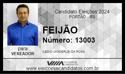 Candidato FEIJÃO 2024 - PORTÃO - Eleições