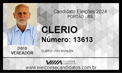 Candidato CLERIO 2024 - PORTÃO - Eleições